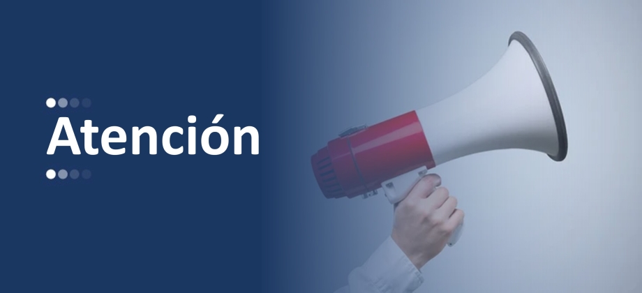 Banner general de alerta en el que aparece una mano sosteniendo un megafono