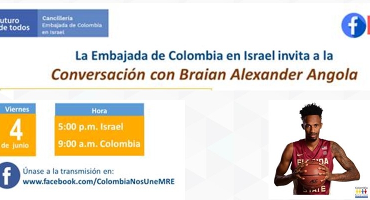 La Embajada de Colombia en Israel invita a la Conversación con Braian Alexander Angola el 4 de junio de 2021